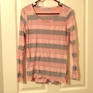 Pink & Gray Long Sleeve Striped Tee 💕